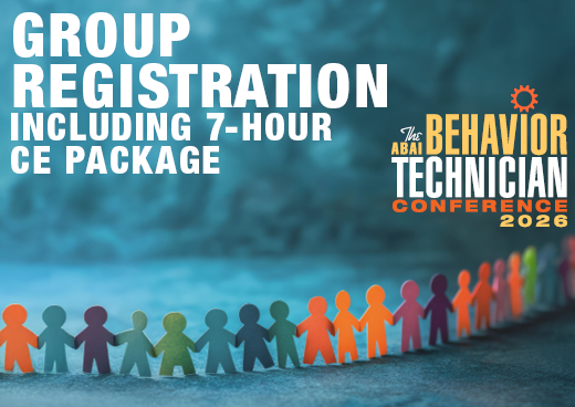 a square graphic representing 2026 Behavior Technician Conference Registrations (Group of 5)