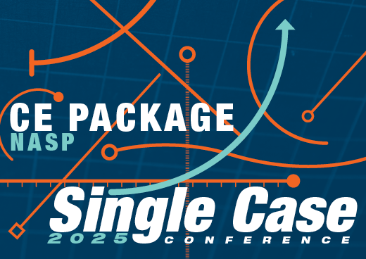 a square graphic representing 2025 Single Case Conference NASP CE Package for Qualifying Events