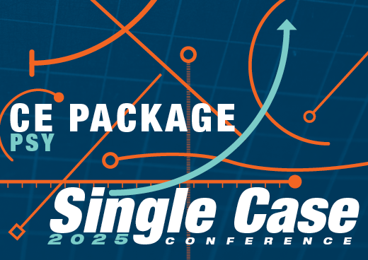 a square graphic representing 2025 Single Case Conference PSY CE Package for Qualifying Events