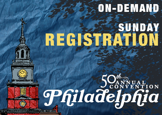 a square graphic representing 2024 Annual Convention Single Day On Demand Access. SUNDAY MAY 26 ONLY