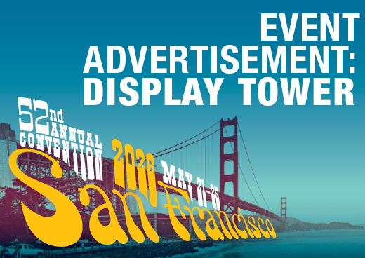 a square graphic representing 2026 Annual Convention Event Advertisement - Display Tower
