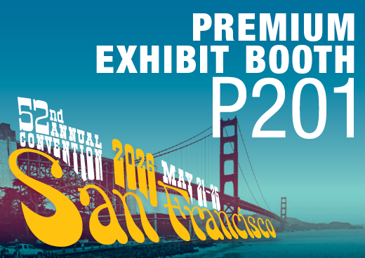 a square graphic representing 2026 Annual Convention Premium Exhibit Booth - P201