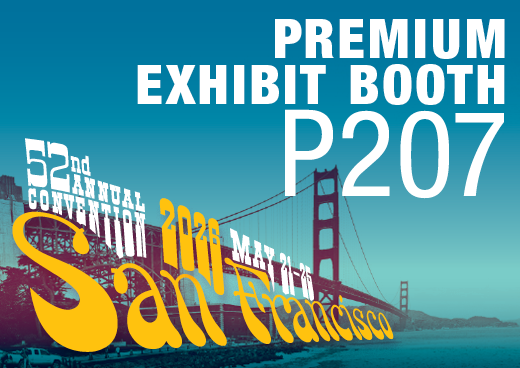 a square graphic representing 2026 Annual Convention Premium Exhibit Booth - P207