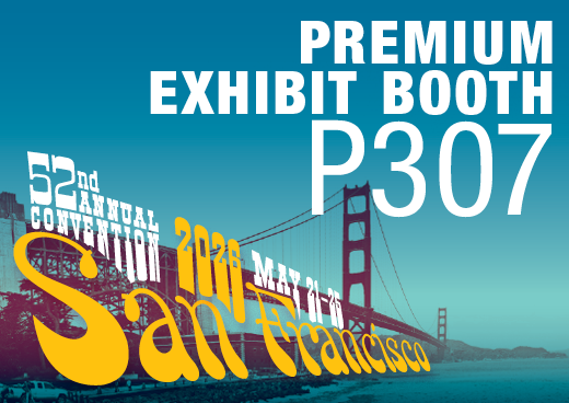 a square graphic representing 2026 Annual Convention Premium Exhibit Booth - P307