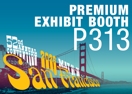 a square graphic representing 2026 Annual Convention Premium Exhibit Booth - P313