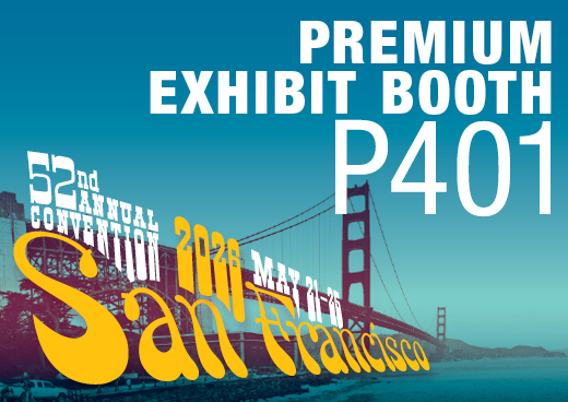 a square graphic representing 2026 Annual Convention Premium Exhibit Booth - P401