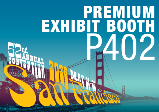 a square graphic representing 2026 Annual Convention Premium Exhibit Booth - P402