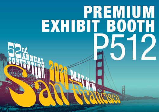 a square graphic representing 2026 Annual Convention Premium Exhibit Booth - P512
