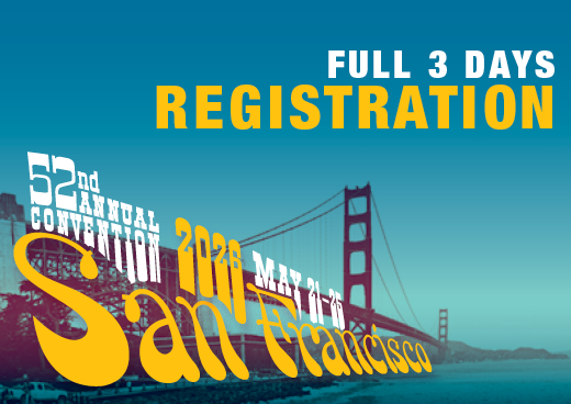 a square graphic representing 2026 Annual Convention Full 3 Days Registration (May 23-25, 2026)