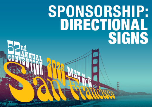 a square graphic representing 2026 Annual Convention Sponsorship - Directional Signs