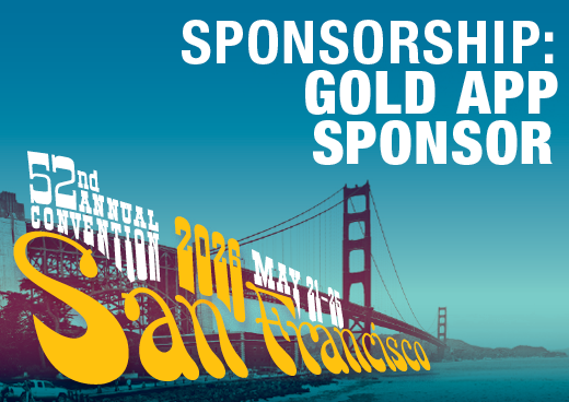 a square graphic representing 2026 Annual Convention Sponsorship - GOLD App Sponsor