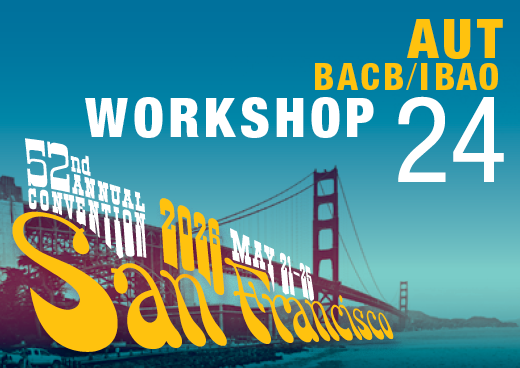 a square graphic representing Workshop 24: Using PORTL in the classroom and in the clinic to teach behavior principles and shaping skills