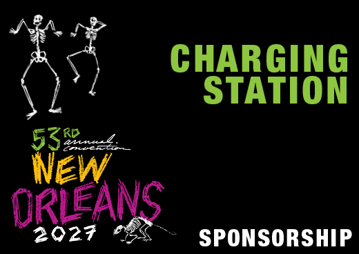 a square graphic representing 2027 Annual Convention Sponsorship - Charging Station