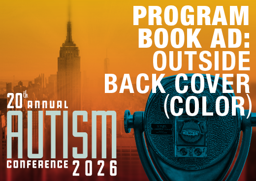 a square graphic representing 2026 Autism Conference Program Book Ad - Outside Back Cover (Color)