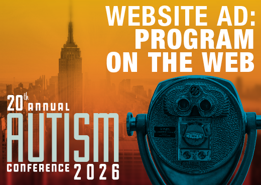 a square graphic representing 2026 Autism Conference Website Ad - Program on the Web