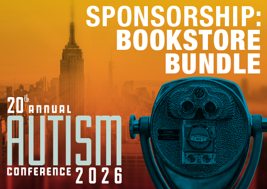 a square graphic representing 2026 Autism Conference Sponsorship -Bookstore Bundle