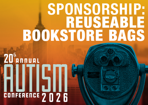 a square graphic representing 2026 Autism Conference Sponsorship -Bookstore Bags - Reuseable