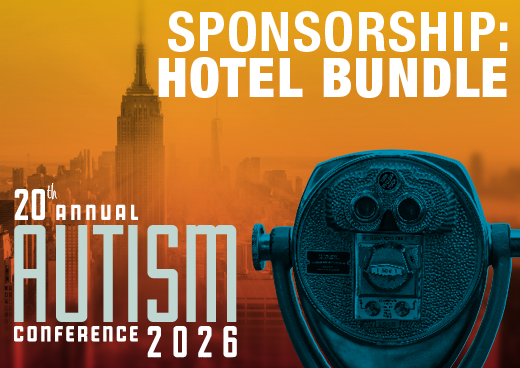 a square graphic representing 2026 Autism Conference Sponsorship - Hotel Bundle