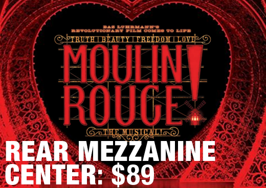 a square graphic representing 2026 Autism Conference Discounted Broadway Ticket - Moulin Rouge - Rear Mezzanine Center