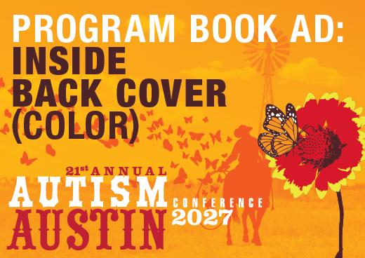 a square graphic representing 2027 Autism Conference Program Book Ad - Inside Back Cover (Color)