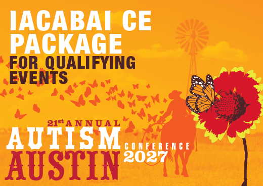 a square graphic representing 2027 Autism Conference IACABAI CE Package for Qualifying Events