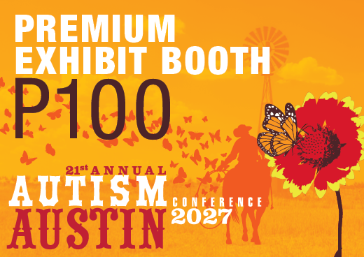 a square graphic representing 2027 Autism Conference Premium Exhibit Booth - P100