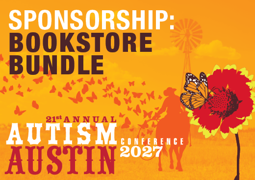a square graphic representing 2027 Autism Conference Sponsorship - Bookstore Bundle