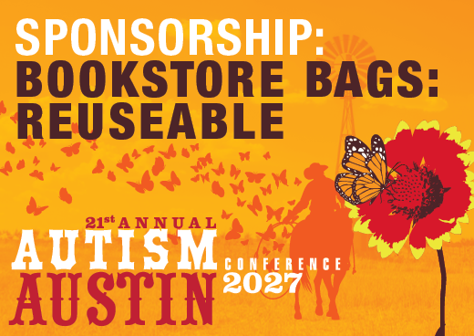 a square graphic representing 2027 Autism Conference Sponsorship - Bookstore Bags - Reuseable
