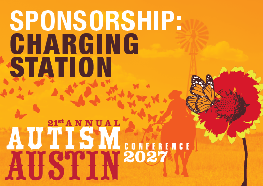 a square graphic representing 2027 Autism Conference Sponsorship - Charging Station
