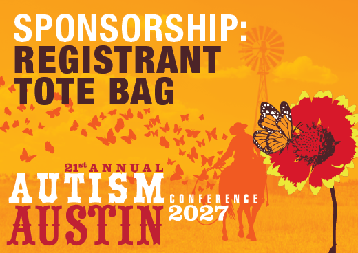 a square graphic representing 2027 Autism Conference Sponsorship - Registration Tote Bags