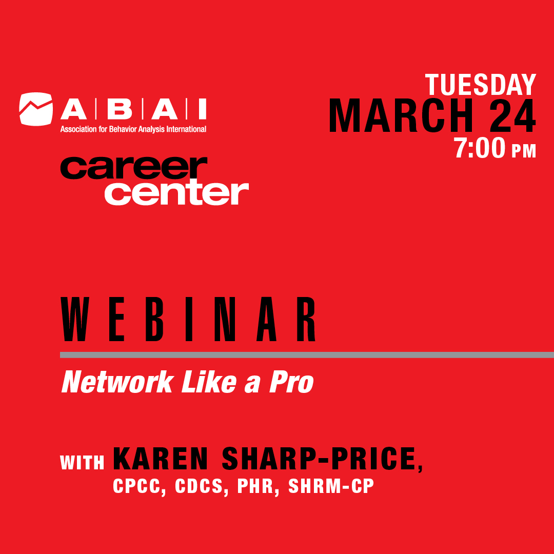 a square graphic representing Career Center Webinar: Network Like a Pro with Karen Sharp-Price, CPCC, CDCS, PHR, SHRM-CP, March 2026