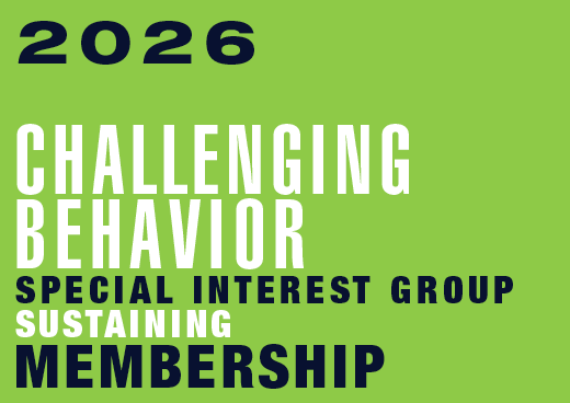a square graphic representing 2026 Challenging Behavior SIG Sustaining Membership [9/1/2025 - 8/31/2026]