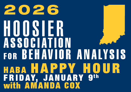 a square graphic representing Hoosier Happy Hour Friday, January 9th, 2026 from 12:00-1:00 PM EST with Amanda Cox.