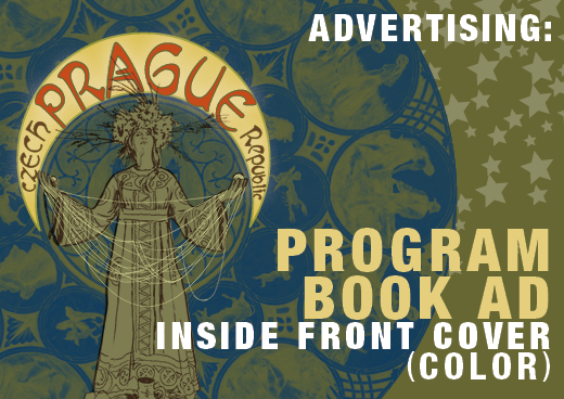 a square graphic representing 2026 International Conference, Prague - Advertising: Program book Ad - Inside Front Cover