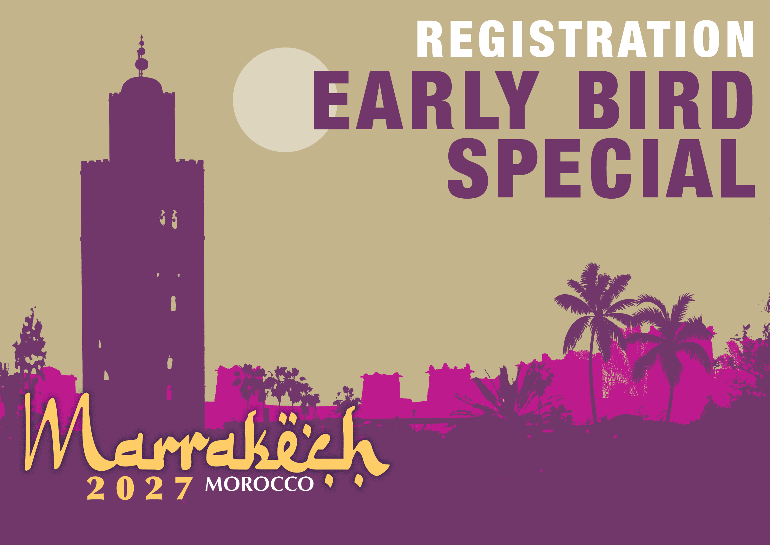 a square graphic representing 2027 International Conference, Marrakesh. Morocco and Region D Resident