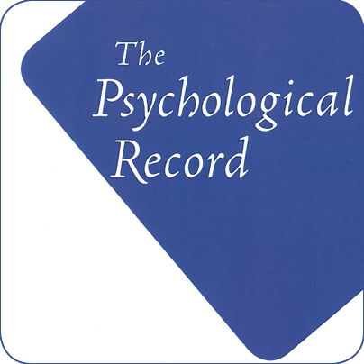 The Psychological Record Volume 64 (4 Issues, 2014) Subscription PRINT and ELECTRONIC VERSION