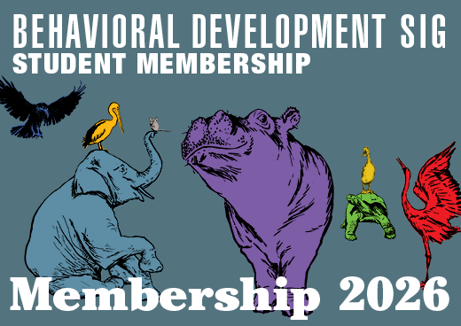 a square graphic representing 2026 Behavioral Development SIG Student Membership [9/1/2025 - 8/31/2026]