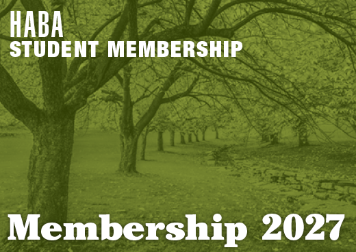 a square graphic representing 2027 HABA Student Membership [10/01/2026 - 09/30/2027]