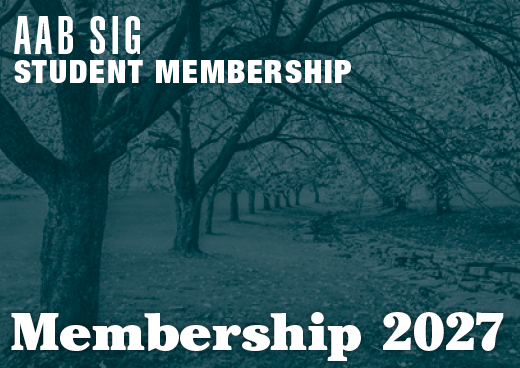 a square graphic representing 2027 AAB SIG Student Membership [9/1/2026 - 8/31/2027]