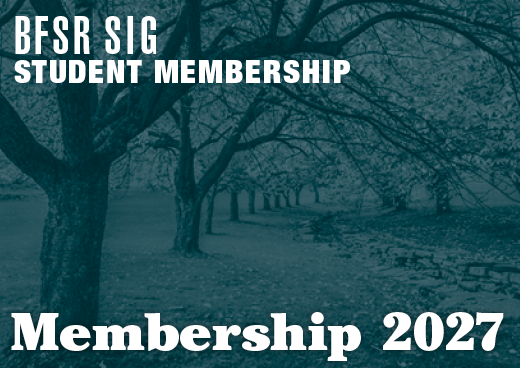 a square graphic representing 2027 BFSR SIG Student Membership [9/1/2026 - 8/31/2027]