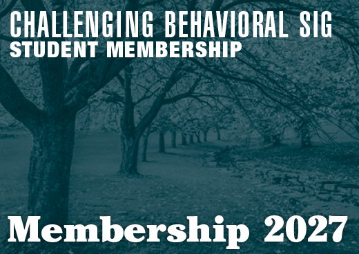 a square graphic representing 2027 Challenging Behavior SIG Student Membership [9/1/2026 - 8/31/2027]