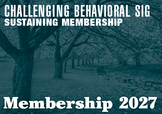 a square graphic representing 2027 Challenging Behavior SIG Sustaining Membership [9/1/2026 - 8/31/2027]