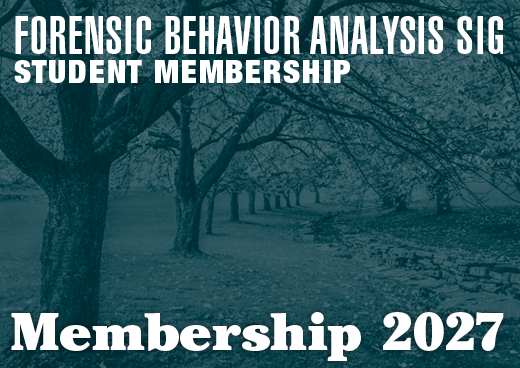 a square graphic representing 2027 Forensic Behavior Analysis SIG Student Membership [9/1/2026 - 8/31/2027]