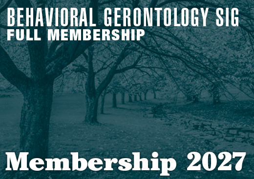 a square graphic representing 2027 Behavioral Gerontology SIG Full Membership [9/1/2026 - 8/31/2027]