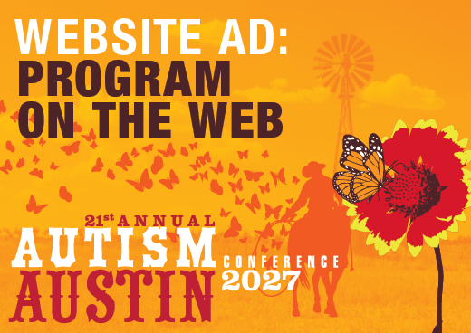 a square graphic representing 2027 Autism Conference Website Ad - Program on the Web